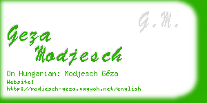 geza modjesch business card